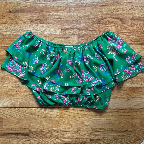 Sugarlips Floral Off-Shoulder Blouse Women’s Flowy Ruffle Boho Fairy Feminine - Picture 2 of 7